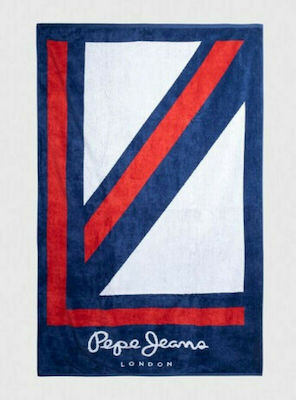 Pepe Jeans Thames Prosop de Plajă de Bumbac Albastru 170x100cm.