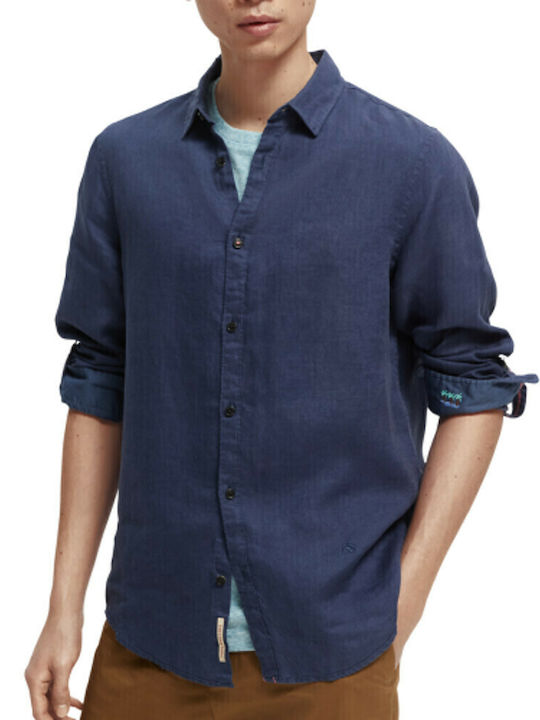 Scotch & Soda Μακρυμάνικo Λινό Πουκάμισο σε Καν...