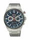 Seiko Sports Men's Watch 41mm Battery Chronograph With Silver Metal Bracelet