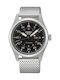 Seiko 5 Sports Flieger Herrenuhr 39.4mm Automatisch mit Metallisch Band Silber/Schwarz