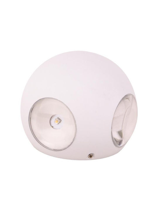 Eurolamp Etanșă Aplica de Perete pentru Exterior IP65 cu Led Încorporat Albă