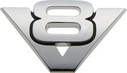 Carner Car Signal Stickers ''V8'' 6 x 3.8cm in Silver Color 1pcs