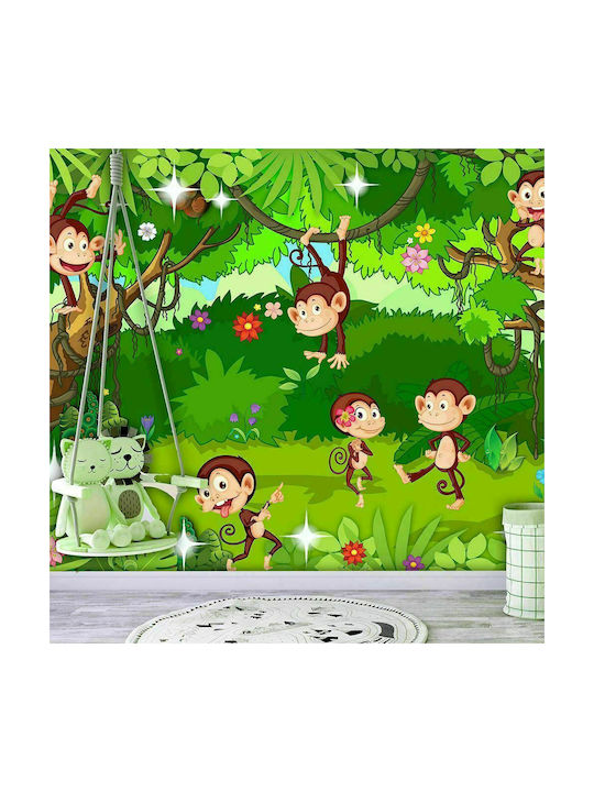 Polihome Peel & Stick Kids Wallpaper Monkey Tricks L98xH70εκ.