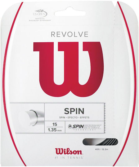 Wilson String Revolve Χορδή Τένις Μαύρη 15m, Φ1.35mm
