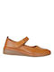 Lederne Damen Ballerinas in Tabac Braun Farbe