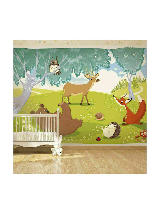 Polihome Peel & Stick Kids Wallpaper Funny Animals L196xH140cm