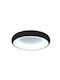 Inlight Μοντέρνα Μεταλλική Πλαφονιέρα Οροφής με Ενσωματωμένο LED σε Μαύρο χρώμα 40cm