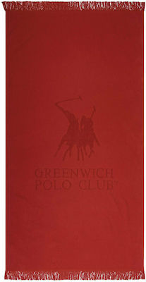 Greenwich Polo Club Prosop de Plajă de Bumbac Roșie 170x80cm.