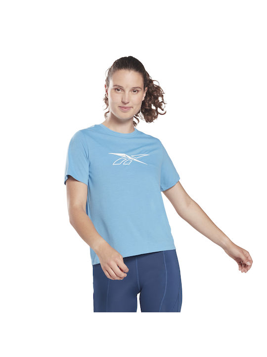 Reebok Damen Sport T-Shirt Schnell trocknend Blau