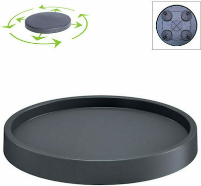 Marhome Saucer Round Round Plate Pot Wheeled Charcoal 36.6x36.6cm