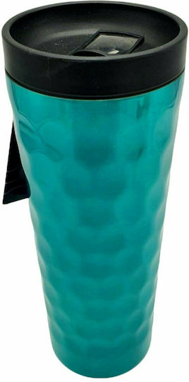Dream House Trendy Ποτήρι Θερμός Ανοξείδωτο 500ml Πράσινο Σμαραγδί με Επιστόμιο