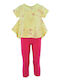 Kids' Set with Leggings Summer 2pcs Yellow Summer Allover