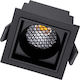GloboStar Pluto S Square Metallic Recessed Spot with Integrated LED and Natural White Light Black 6.4x6.4cm. 1pcs