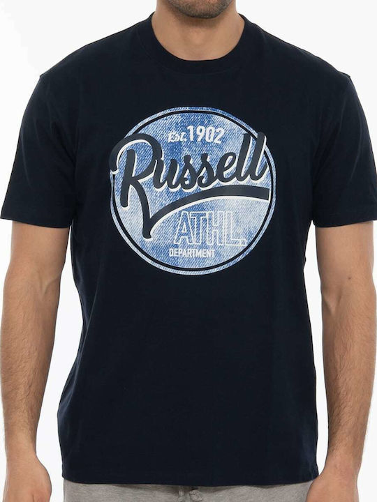 Russell Athletic Ανδρικό T-shirt Navy Μπλε με Λογότυπο