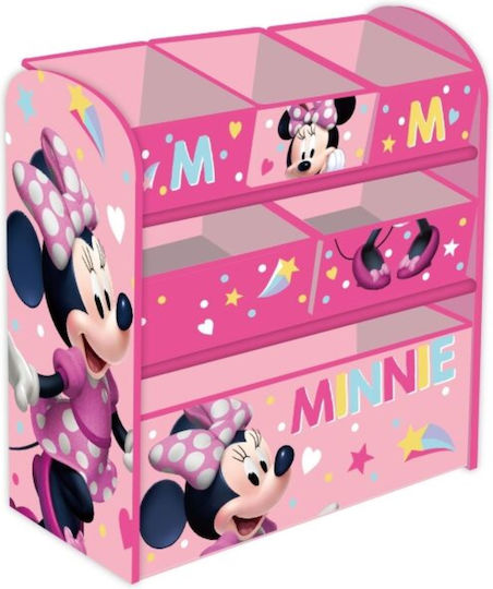 Spielzeug Aufbewahrungssystem aus Holz Minnie Mouse Rosa 66.5x30x67cm 7Stück