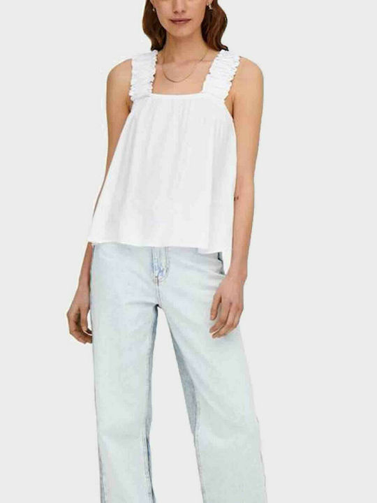 Only Women's Summer Blouse with Straps White