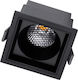 GloboStar Pluto M Square Metallic Recessed Spot with Integrated LED and Warm White Light Black 8.4x8.4cm. 1pcs