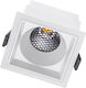 GloboStar Pluto M Pătrat Metalic Spot Încorporat cu LED Integrat și Lumină Alb Natural Alb 8.4x8.4cm. 1buc