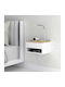 Mary Wooden Bedside Table Sonoma / Λευκό 40x30x23cm