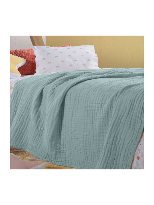 Nef-Nef Homeware Blanket Cot Whisper Cotton Blu...