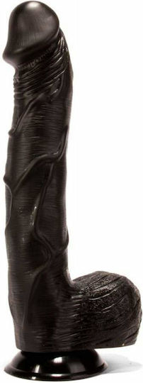 X-Men Paddy's Cock Glass Dildo with Balls and Suction Cup Black 36cm