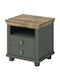 Capel Wooden Bedside Table Πράσινο 52x45x54cm