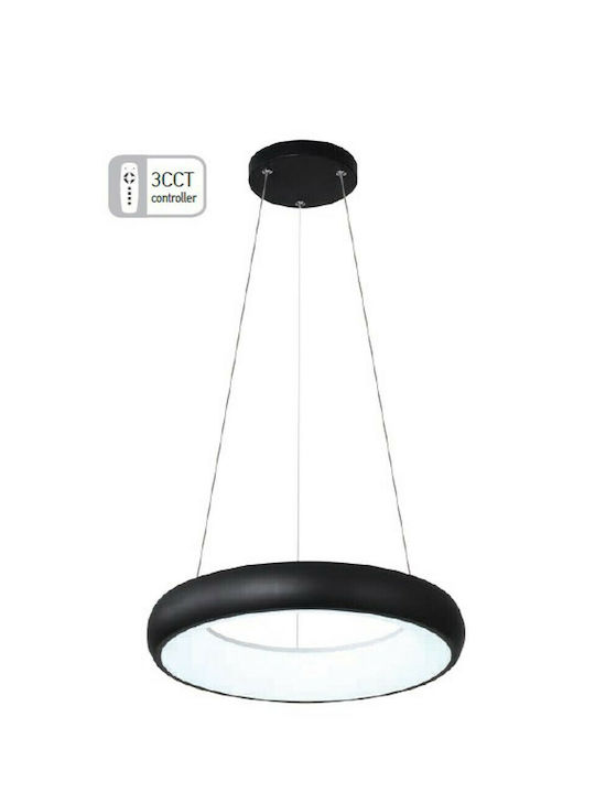 Inlight 42023-B Μοντέρνο Κρεμαστό Φωτιστικό με Ενσωματωμένο LED σε Μαύρο Χρώμα
