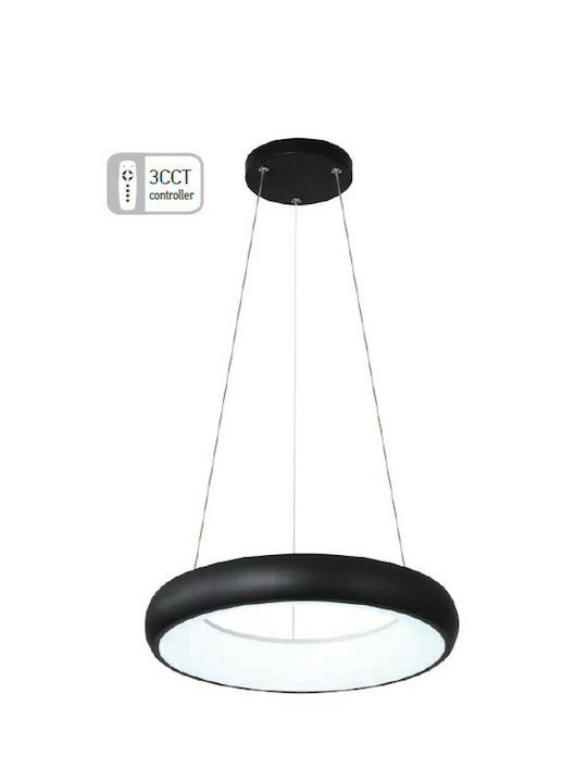 Inlight 42023-B Pendant Light LED Suspension with Warm to Cool White Light Black 42023-B-Black