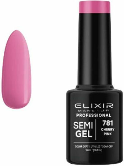 Elixir Semi Gel Хибриден Лак за Нокти 781 Cherry Pink 5мл 1бр