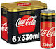 Coca-Cola Zero Cola με Ανθρακικό, Χωρίς Ζάχαρη σε Κουτί 6x330ml