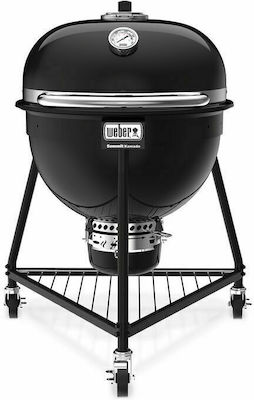 Weber Summit Kamado E6 Ανοξείδωτη Στρογγυλή Ψησταριά Κάρβουνου με Καπάκι και Ρόδες 61εκ.