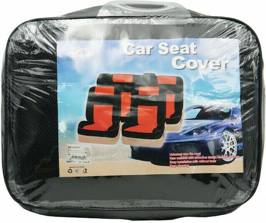 Set Autositzbezüge 4Stück Polyester Rot / Schwarz