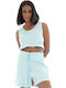 Women's Summer Crop Top Cotton Sleeveless Pistachio