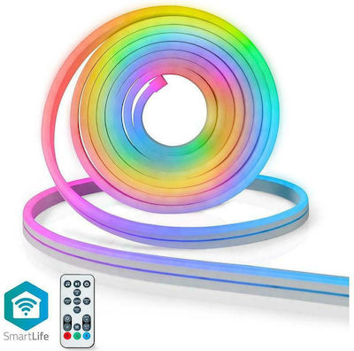 Nedis Waterproof Neon Flex LED Strip Power Supply 220V RGB Length 5m and 60 LEDs per Meter Set with Remote Control and Power Supply