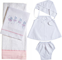 Nuova Vita Baptism Towel Set Μπαλαρίνες Λευκό