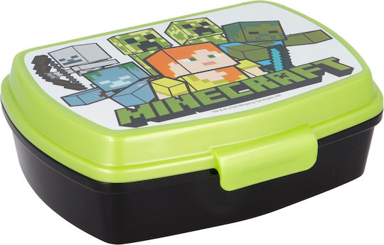 Stor Пластмасово детско контейнерче за храна Minecraft Зелен x x 5.6cm