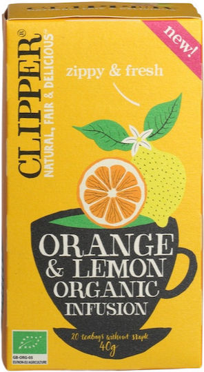 Clipper Zippy & Fresh Herbs Blend Organic Product Orange & Lemon 20 Bags 40gr