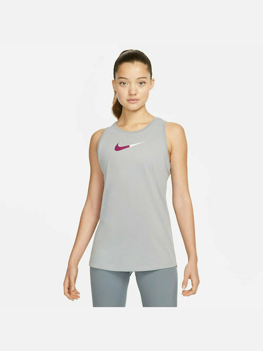Nike Women's Athletic Cotton Blouse Sleeveless Gray