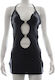 Naughty Toys Wetlook Schlüsselloch-Minikleid Schwarz