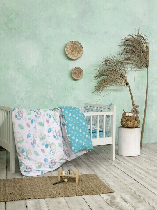 Nima Cuddly Βρεφικό Κουβερλί Βαμβακερό Γαλάζιο 100x140cm