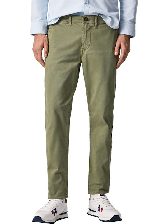Charly Trousers Chino Elastic in Slim Fit Green