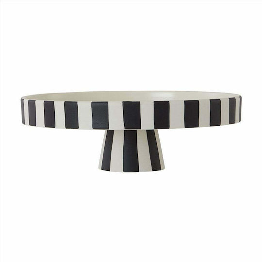 Toppu Tray Cake Stand Ceramic with Stand Black 27x27x9cm