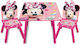 Minnie Mouse Kids Table and Chairs Set made of Wood Pink