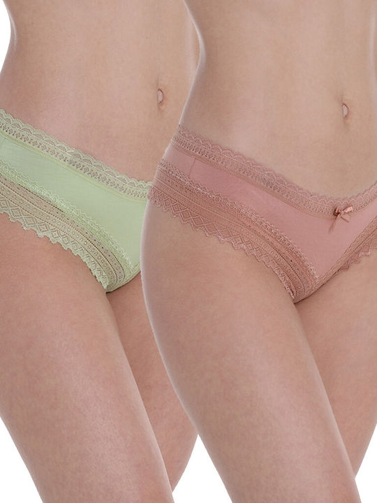 Apple Boxer Women's Brazil 2Pack with Lace Green