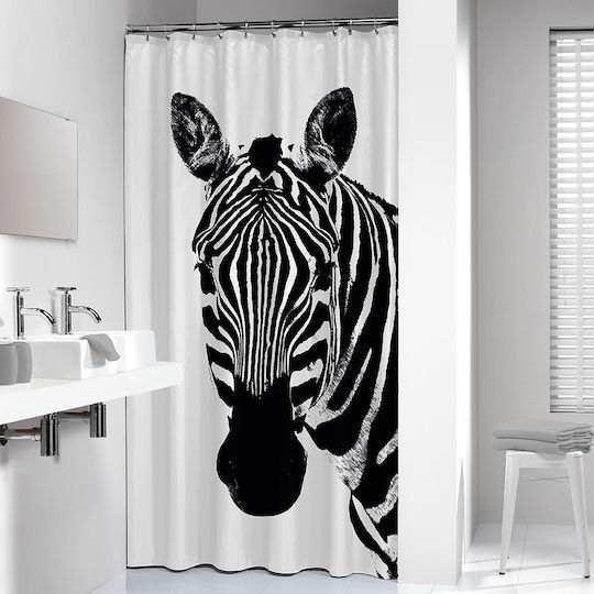 Sealskin Zebra Duschvorhang 180x200cm Schwarz