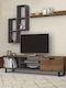 Wohnzimmer TV-Einheit Lonsa Walnut - Grey L160xB35xH40cm