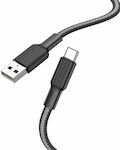 Hoco X69 Jaeger Braided USB 2.0 Cable USB-C male - USB-A male Μαύρο 1m