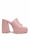 Windsor Smith Closure Leder Mules mit Chunky Hoch Absatz in Rosa Farbe