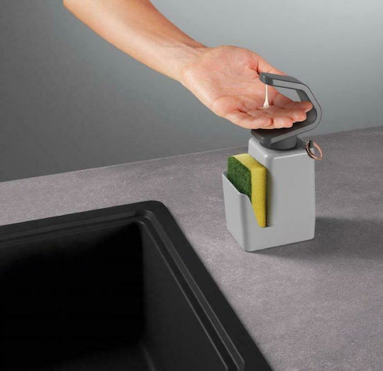 Metaltex Soap-Tex Dispenser Kitchen Ceramic with Sponge Holder Gray 400ml
