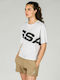 GSA Women's Athletic Crop T-shirt White